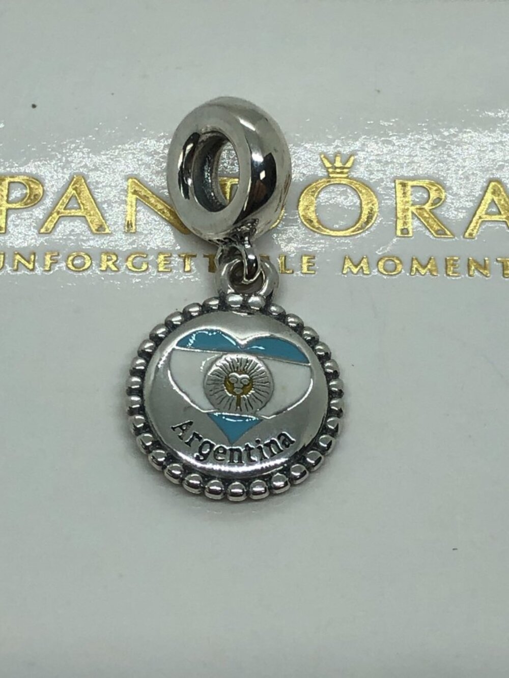 ✨🔥Pandora Argentina Flag Dangle Charm S925 Silver with box Pendant